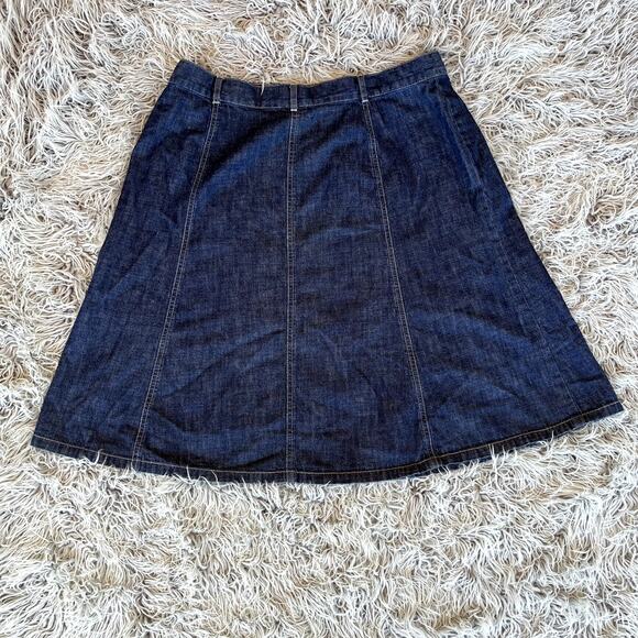 L.L. Bean Denim Jean Skirt Dark Wash Lightweight Knee Length Womens 18 Plus - Picture 2 of 5